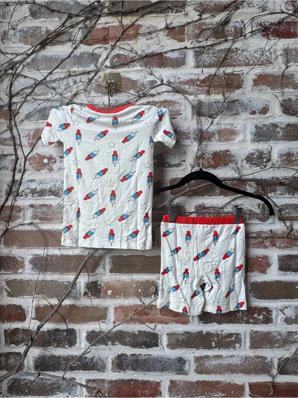 NWT Larkspur Baby Company Bamboo 2pc Pajama Set - Rocket Popsicle 4T Summer PJ